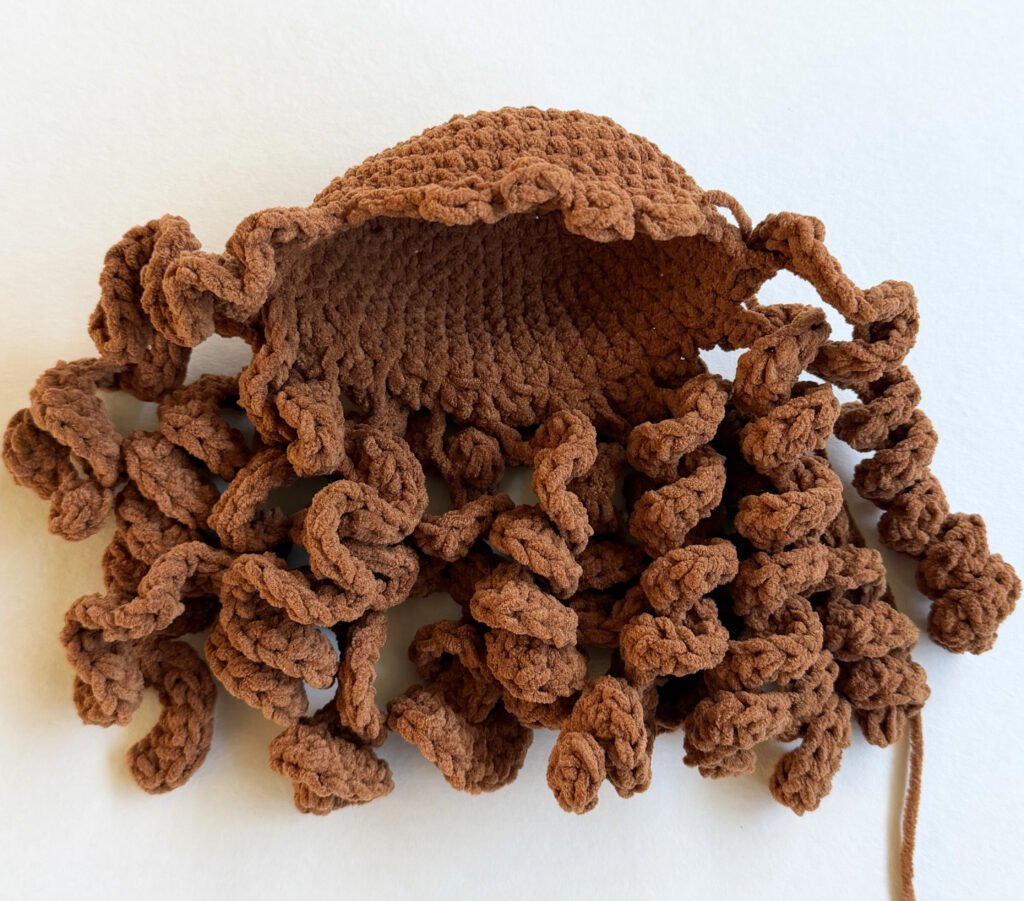 Crochet chenille mermaid Free pattern hair cap 